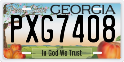GA license plate PXG7408
