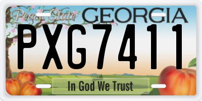 GA license plate PXG7411