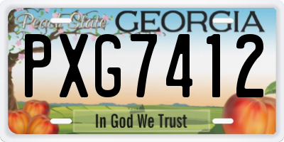 GA license plate PXG7412