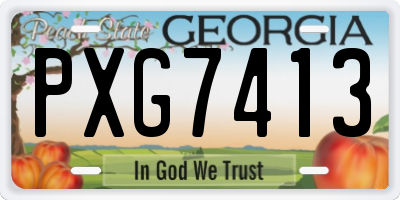 GA license plate PXG7413