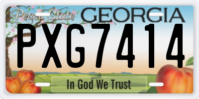 GA license plate PXG7414