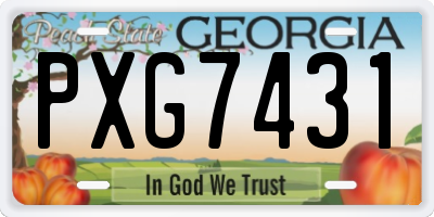 GA license plate PXG7431