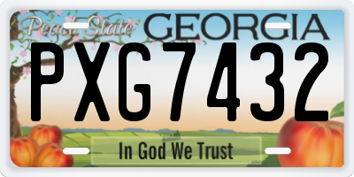 GA license plate PXG7432