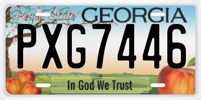 GA license plate PXG7446
