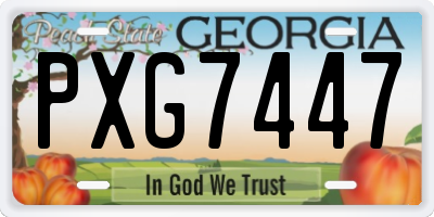 GA license plate PXG7447