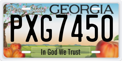 GA license plate PXG7450