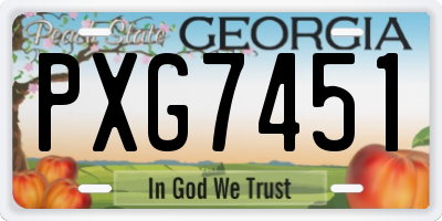 GA license plate PXG7451