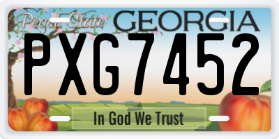 GA license plate PXG7452