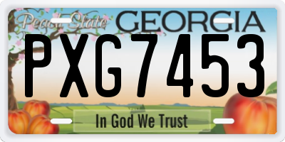 GA license plate PXG7453