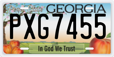 GA license plate PXG7455