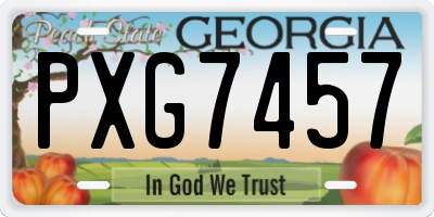 GA license plate PXG7457