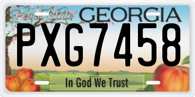 GA license plate PXG7458
