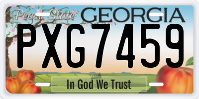 GA license plate PXG7459