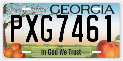 GA license plate PXG7461