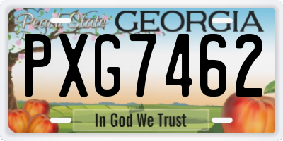 GA license plate PXG7462