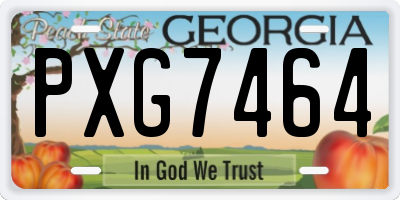 GA license plate PXG7464