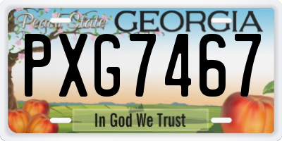 GA license plate PXG7467