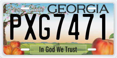 GA license plate PXG7471