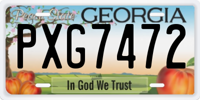 GA license plate PXG7472