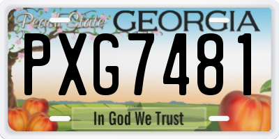 GA license plate PXG7481