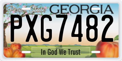 GA license plate PXG7482