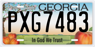 GA license plate PXG7483