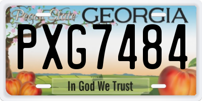 GA license plate PXG7484