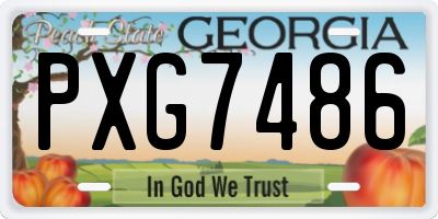 GA license plate PXG7486