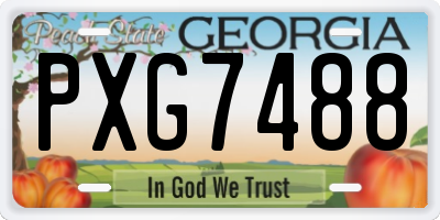 GA license plate PXG7488