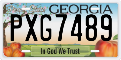 GA license plate PXG7489