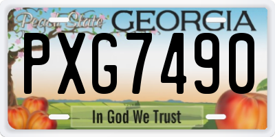 GA license plate PXG7490