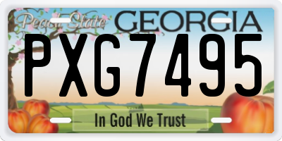 GA license plate PXG7495
