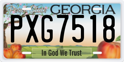 GA license plate PXG7518