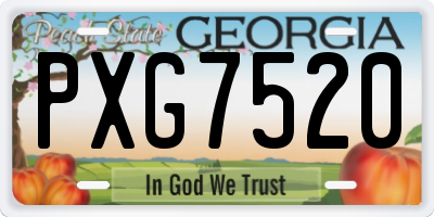 GA license plate PXG7520