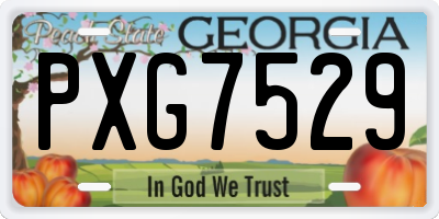 GA license plate PXG7529