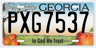 GA license plate PXG7537