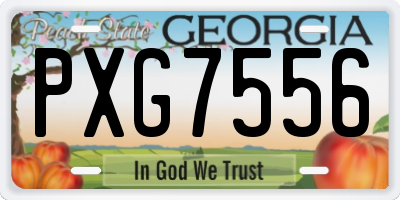 GA license plate PXG7556
