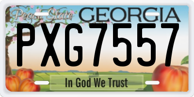 GA license plate PXG7557
