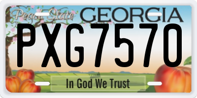 GA license plate PXG7570