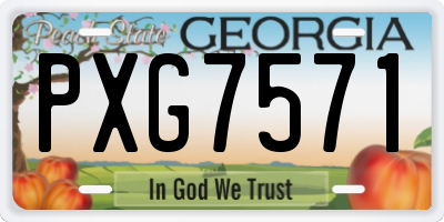 GA license plate PXG7571