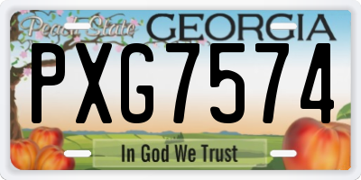 GA license plate PXG7574