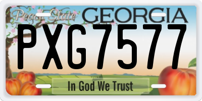 GA license plate PXG7577