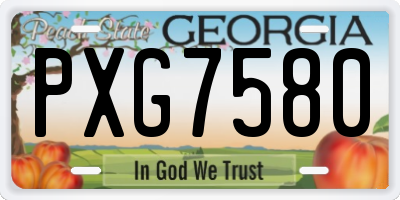GA license plate PXG7580
