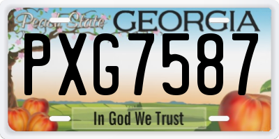 GA license plate PXG7587