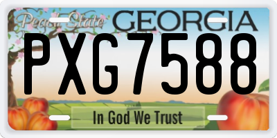 GA license plate PXG7588