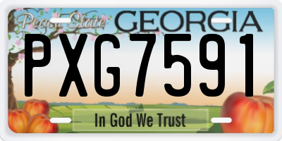 GA license plate PXG7591
