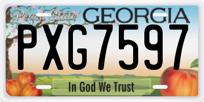 GA license plate PXG7597