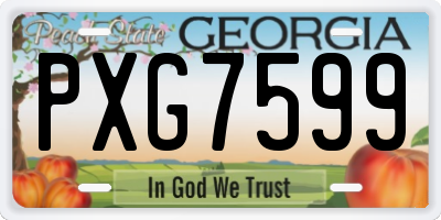 GA license plate PXG7599