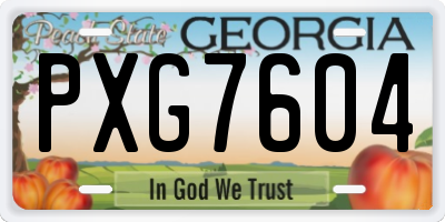 GA license plate PXG7604