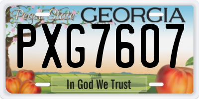 GA license plate PXG7607